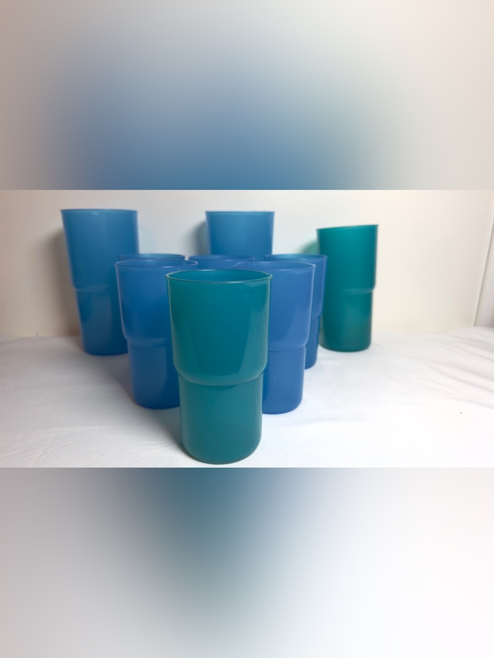 Tupperware Vintage Stackable Plastic Tumblers - Set of 9